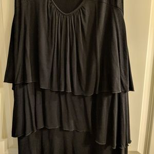 Women's Avenue brand black sleeveless shirt.